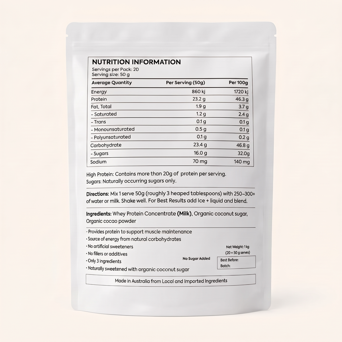 Island Power Protein: Chocolate Whey, 1kg